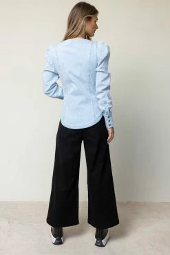 SINA Tops Micah Top In Light Wash - FINAL SALE