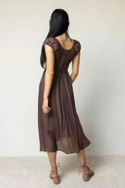 WORUI Dorian Midi Dress In Brown - FINAL SALE