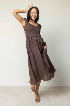 WORUI Dorian Midi Dress In Brown - FINAL SALE