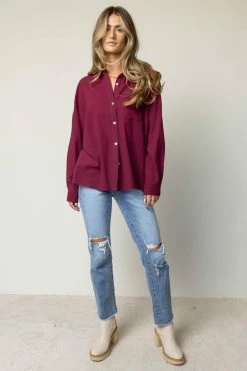 Best reviews of ๐งจ FUN 2 FUN Larissa Button Down Blouse In Burgundy - FINAL SALE ๐ 6 FUN 2 FUN Larissa Button Down Blouse In Burgundy - FINAL SALE