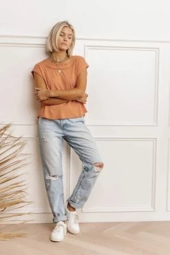 FINAL TOUCH COLLECTION Walker Tee In Coral - FINAL SALE