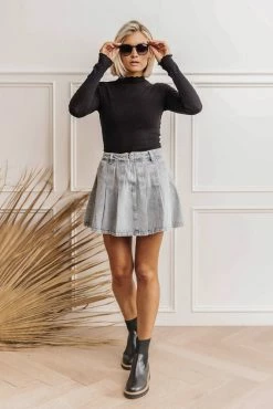 GINGER G Ribbed Long Sleeve Mock Neck - FINAL SALE