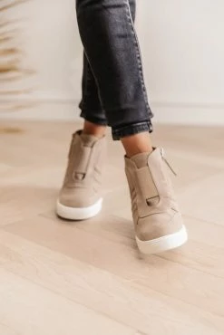 MIA Kaleb Wedge Sneaker In Taupe - FINAL SALE