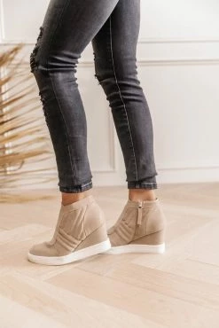 MIA Kaleb Wedge Sneaker In Taupe - FINAL SALE