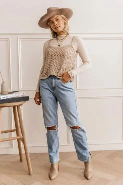 GINGER G Ribbed Long Sleeve Mock Neck - FINAL SALE