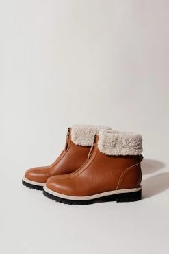 FREE SOUL/MIRACLE MILE Evangeline Zip Boots In Cognac - FINAL SALE