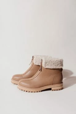FREE SOUL/MIRACLE MILE Evangeline Zip Boots In Taupe - FINAL SALE