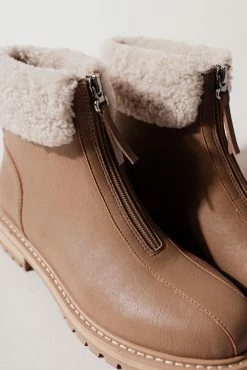 FREE SOUL/MIRACLE MILE Evangeline Zip Boots In Cognac - FINAL SALE