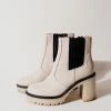 FREE SOUL/MIRACLE MILE Anastasia Platform Boots In Beige/Black Shoes