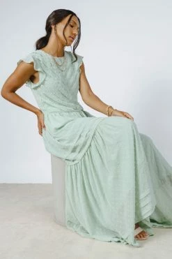 SINA Ulysses Maxi Dress In Mint - FINAL SALE