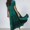 Fore Collection Amanda Tiered Dress In Hunter Green