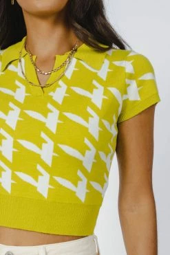 BLANC Shae Cropped Top In Lime - FINAL SALE