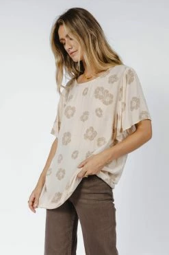 LAKE FLOWER FASHION Thalia Blouse In Oatmeal - FINAL SALE