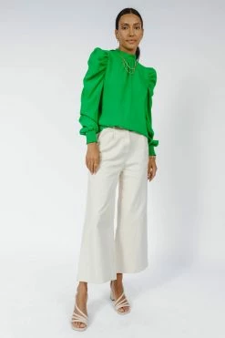 Flying Tomato Monroe Blouse In Green - FINAL SALE Tops