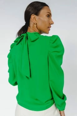 Flying Tomato Monroe Blouse In Green - FINAL SALE Tops