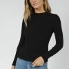 LIME N CHILI Arden Ribbed Top In Black - FINAL SALE