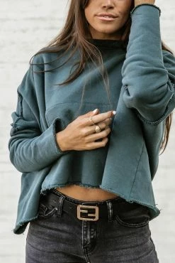 SINA Anderson Cropped Pullover In Cream - FINAL SALE