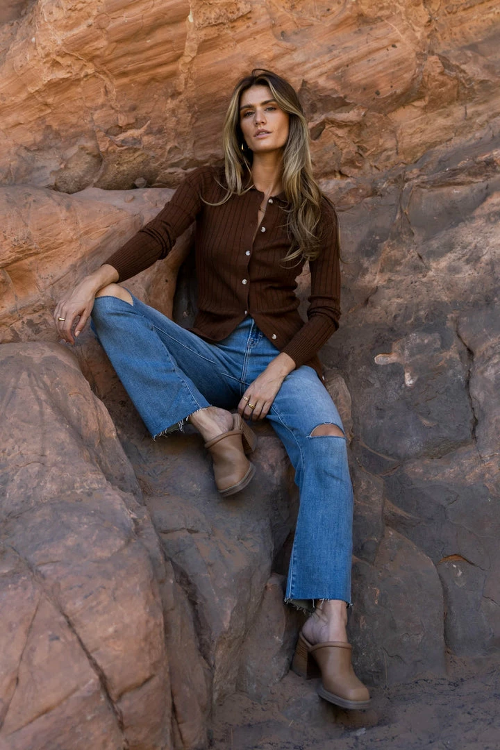 Buy 🥰 CRESCENT Leslie Cardigan In Brown - FINAL SALE 😀 4 CRESCENT Leslie Cardigan In Brown - FINAL SALE