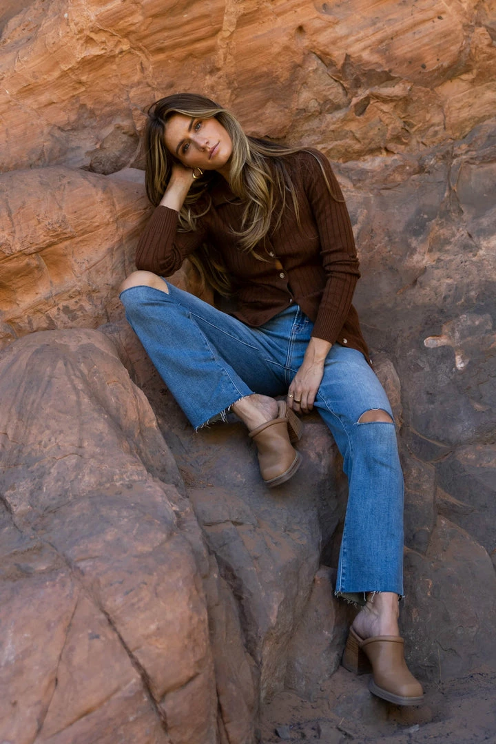 Buy 🥰 CRESCENT Leslie Cardigan In Brown - FINAL SALE 😀 5 CRESCENT Leslie Cardigan In Brown - FINAL SALE