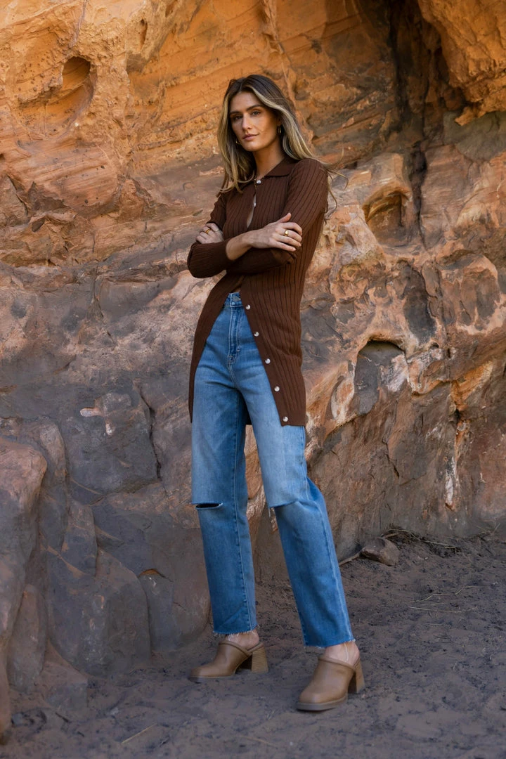 Buy 🥰 CRESCENT Leslie Cardigan In Brown - FINAL SALE 😀 2 CRESCENT Leslie Cardigan In Brown - FINAL SALE