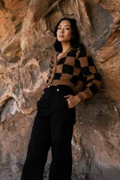 MITTO SHOP Tops Erin Cardigan Sweater In Copper