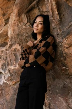 MITTO SHOP Tops Erin Cardigan Sweater In Copper