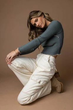 Deals π BLUE BLUSH Charlize Ribbed Top - FINAL SALE β€οΈ 13 BLUE BLUSH Charlize Ribbed Top - FINAL SALE