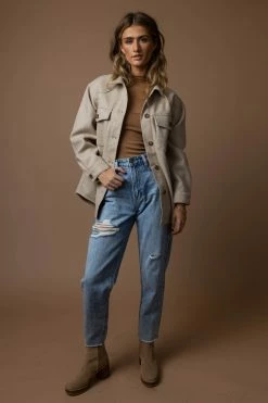 Best Pirce 🔔 LOVE TREE Brinkley Shacket In Oatmeal - FINAL SALE 👏 8 LOVE TREE Brinkley Shacket In Oatmeal - FINAL SALE