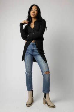 Best Pirce π CRESCENT Leslie Cardigan In Charcoal - FINAL SALE π― 8 CRESCENT Leslie Cardigan In Charcoal - FINAL SALE