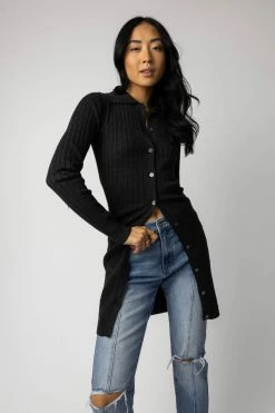 Best Pirce π CRESCENT Leslie Cardigan In Charcoal - FINAL SALE π― 10 CRESCENT Leslie Cardigan In Charcoal - FINAL SALE