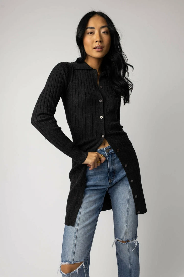 Best Pirce π CRESCENT Leslie Cardigan In Charcoal - FINAL SALE π― 5 CRESCENT Leslie Cardigan In Charcoal - FINAL SALE