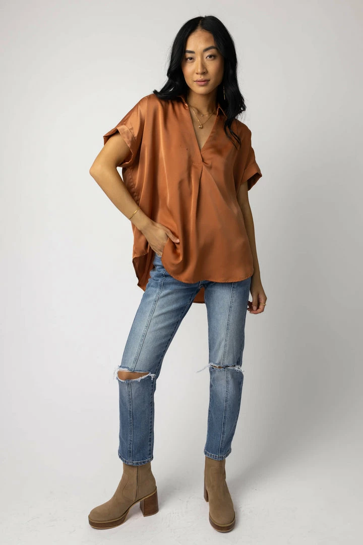 Deals 🛒 Mustard Seed Stacy Blouse In Cinnamon - FINAL SALE 👏 3 Mustard Seed Stacy Blouse In Cinnamon - FINAL SALE