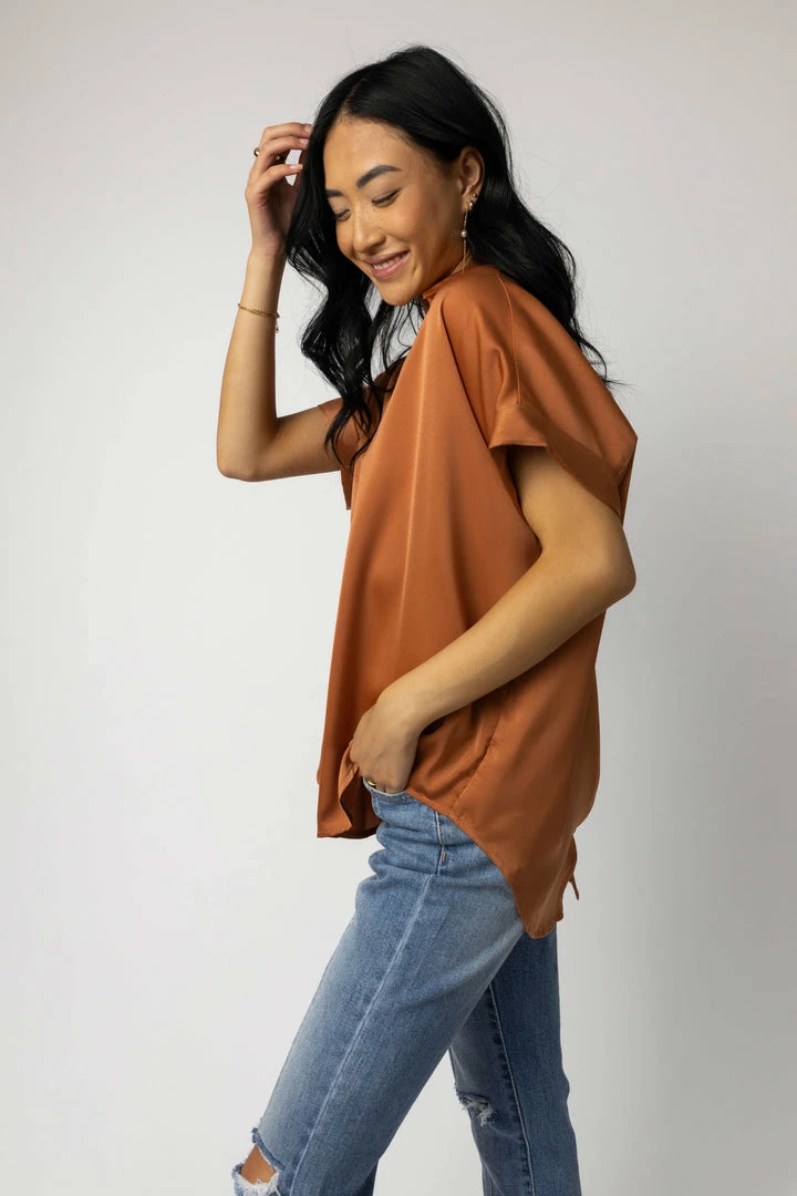 Deals 🛒 Mustard Seed Stacy Blouse In Cinnamon - FINAL SALE 👏 1 Mustard Seed Stacy Blouse In Cinnamon - FINAL SALE