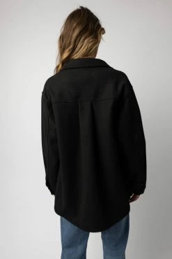 LOVE TREE Brinkley Shacket In Black - FINAL SALE