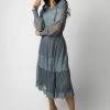 CALISTA Lilith Midi Dress In Slate Blue - FINAL SALE