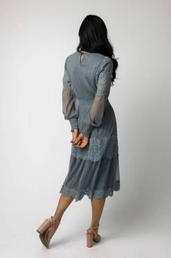 New π CALISTA Lilith Midi π Dress In Slate Blue - FINAL SALE π 9 CALISTA Lilith Midi Dress In Slate Blue - FINAL SALE