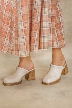 BEAST FASHION Francesca Heeled Mules In Sand