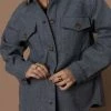 LOVE TREE Brinkley Shacket In Grey - FINAL SALE