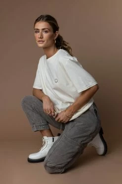 Cheap ⭐ SWEET CLAIRE Smiley Graphic Tee In Cream - FINAL SALE ❤️ 7 SWEET CLAIRE Smiley Graphic Tee In Cream - FINAL SALE