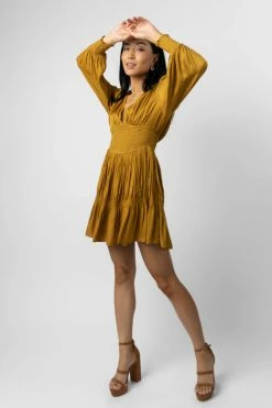 Mustard Seed Jill Mini Dress In Chartreuse - FINAL SALE