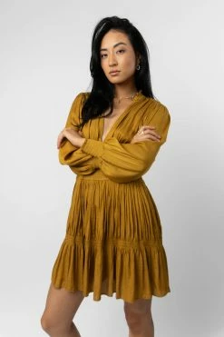 Mustard Seed Jill Mini Dress In Chartreuse - FINAL SALE