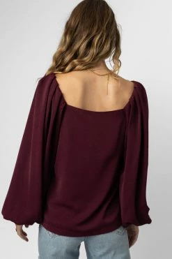 MAIZE Stephanie Blouse In Burgundy - FINAL SALE