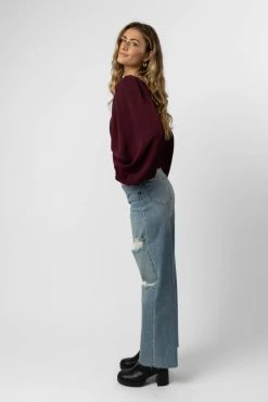 MAIZE Stephanie Blouse In Burgundy - FINAL SALE