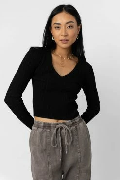 Discount π MISS LOVE Meera Ribbed Top In Black - FINAL SALE Tops π― 7 MISS LOVE Meera Ribbed Top In Black - FINAL SALE Tops