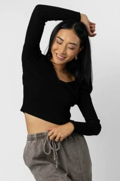 Discount π MISS LOVE Meera Ribbed Top In Black - FINAL SALE Tops π― 9 MISS LOVE Meera Ribbed Top In Black - FINAL SALE Tops