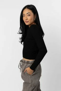 Discount π MISS LOVE Meera Ribbed Top In Black - FINAL SALE Tops π― 8 MISS LOVE Meera Ribbed Top In Black - FINAL SALE Tops