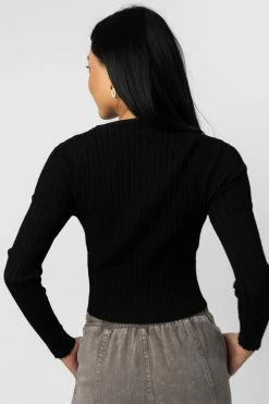 MISS LOVE Meera Ribbed Top In Black - FINAL SALE Tops