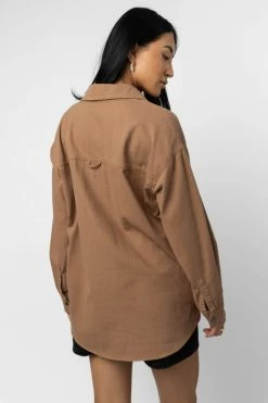 Be Cool Manufacture Reggie Shirt Jacket In Brown Tops