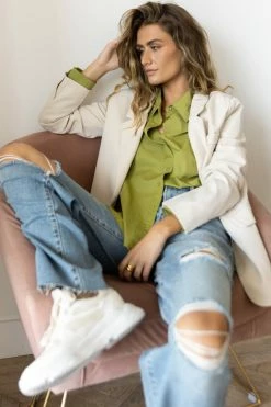 AARON & AMBER Kathryn Button Up Shirt In Green - FINAL SALE