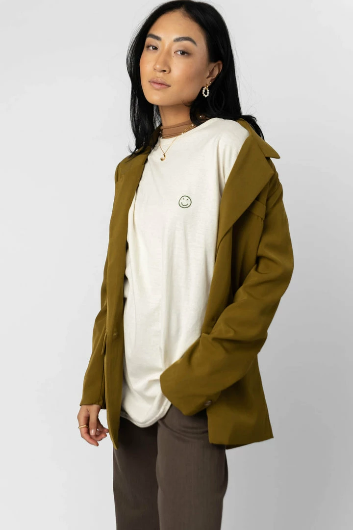 Cheap ⭐ SWEET CLAIRE Smiley Graphic Tee In Cream - FINAL SALE ❤️ 4 SWEET CLAIRE Smiley Graphic Tee In Cream - FINAL SALE